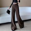 Milk Card Color Women's Wide-Leg Suit Pants, Slightly Flared, High Waist, Drapey, Floor-Length, 2026 Early Spring Fashion.