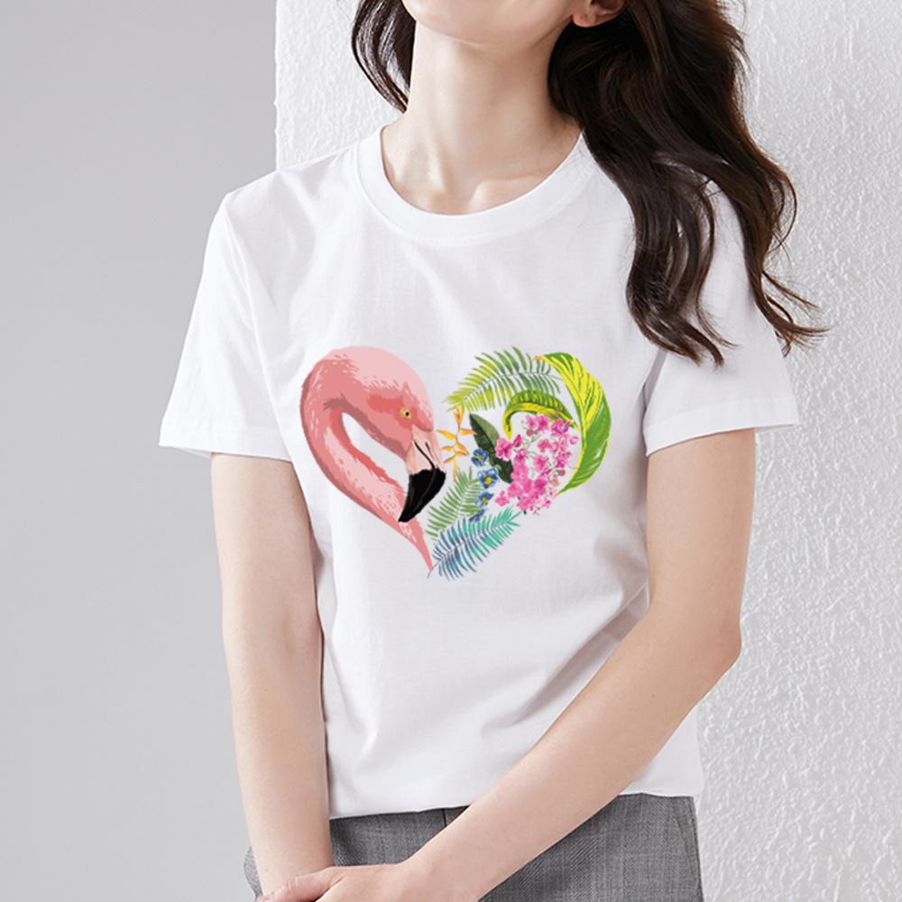 

Футболка женская, трендовая, в корейском стиле, с милым диким принтом, серия Love Pattern, женская студенческая блузка с круглым вырезом, красивая повседневная одежда 6XL