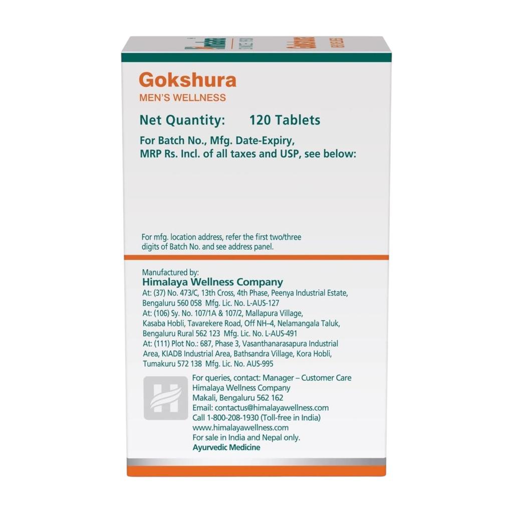 Himalaya Herbals Gokshura Tribulus Terrestris Tablets for Men’s Vitality, 120 Count, Boosts Stamina, Strength & Wellness Naturally