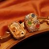 Retro Vintage Luxury Gold-Plated Gemstone Rhinestone Earrings