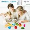 Children's Wooden Category Stack Toy Education Color Shape Classification Instrument Puzzle Toys