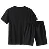 Men's Plus Size Cotton Blend V-Neck Short Sleeve Shorts Set