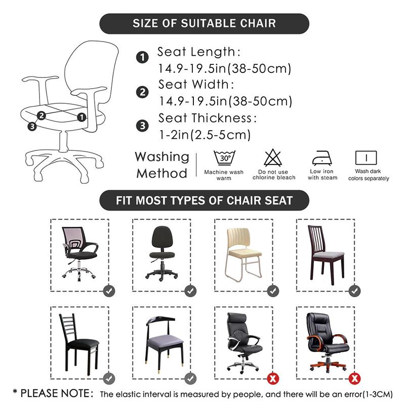 PU Leather Chair Seat Cover Elastic Computer Chair Seat Cover Waterproof Office Chair Seat Cover Chair Slipcover
