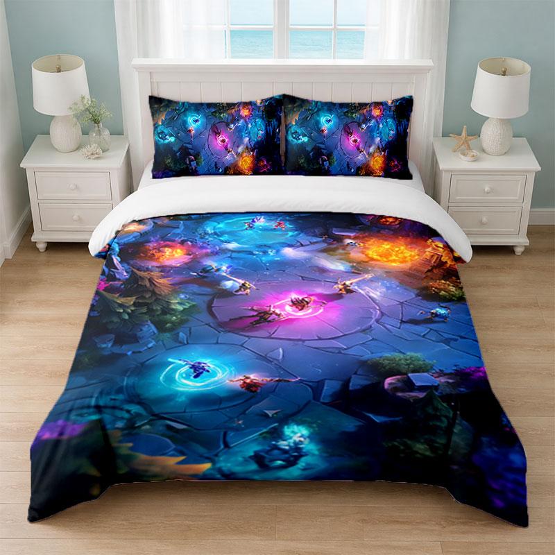 League of Legends Bedroom 3Pcs Bedding Set Soft Bed Sheet Pillowcases Home Bedding Decoration
