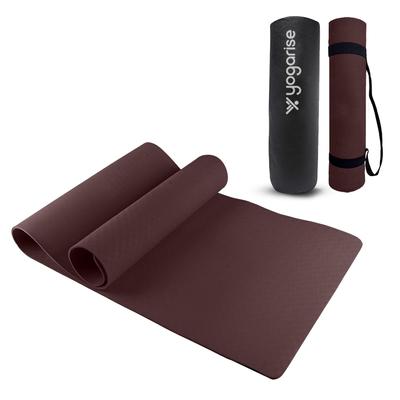 6mm Anti-Skid Yoga Mat with Carry Bag & Strap For Home Gym & Outdoor Workout, Water-Resistant, Super Soft, Easy To Fold (Wine)