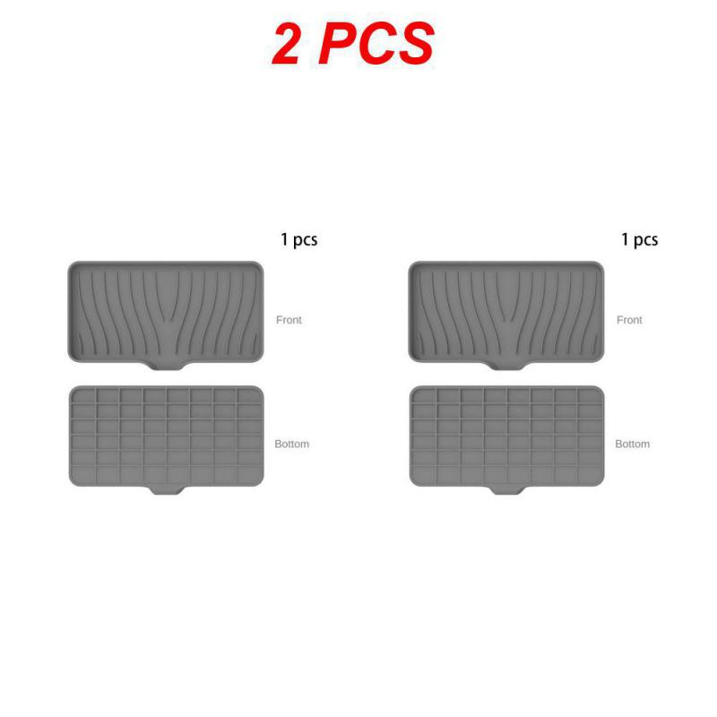 Self Draining Soap Bar Holder Silicone Kitchen Sink Soap Dish Sponge Tray Counter Caddy Organizer for Dish Soap Dispenser