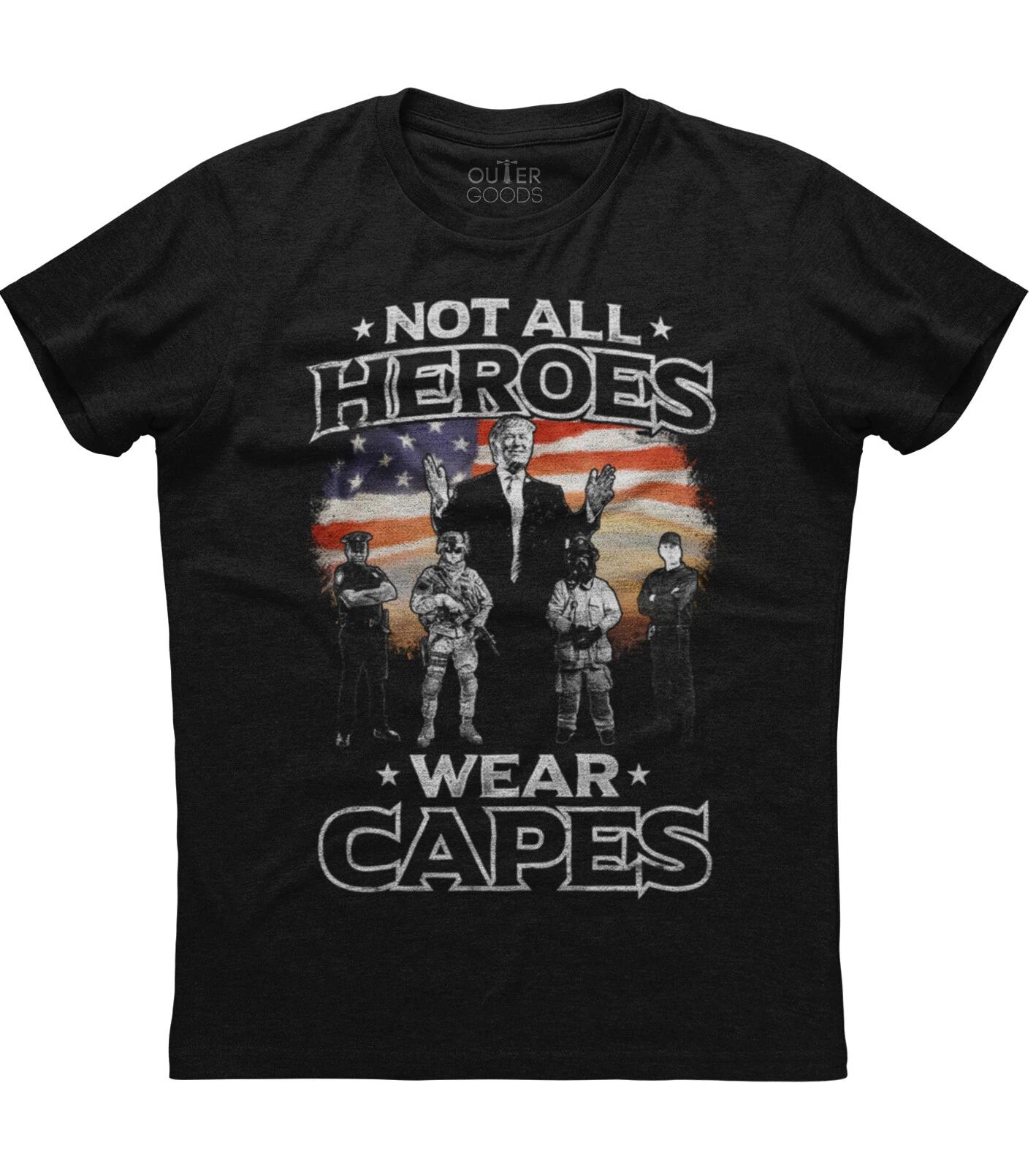 Donald Trump Not All Heroes Wear Capes New Mens Shirt American Republic Flag Tee XXXXL