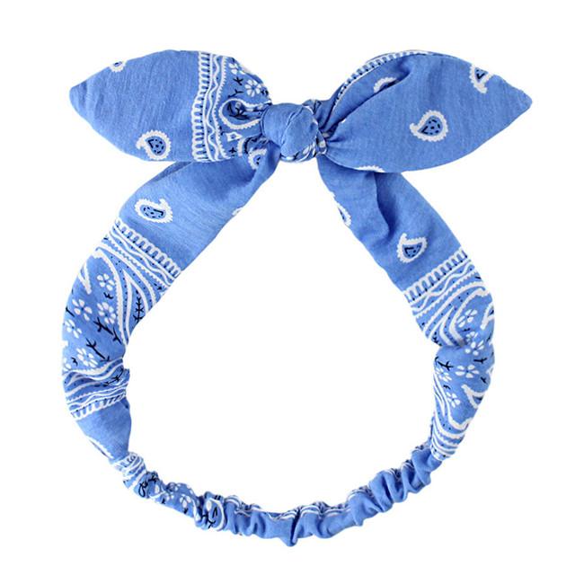 Bentite boho cu funde pentru femei Bandana vintage cachelure cu flori Imprimate bentiță elastică pentru ureche de iepure Bandaj cu imprimeu caju Accesorii drăguțe pentru păr