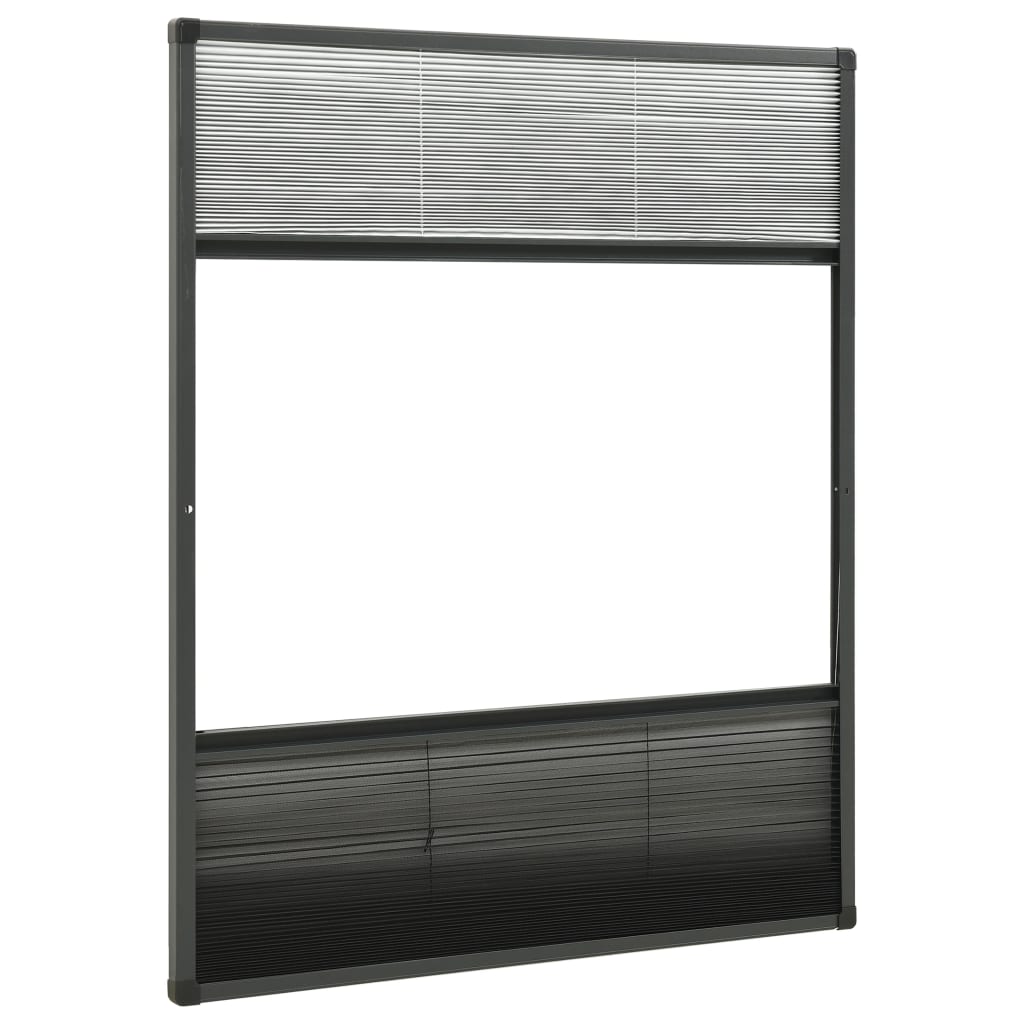 Insect Protection Pleated Blind for Windows Aluminum Frame 60 X 80 Cm with Integrated Shade Blind