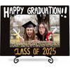 4"X 6" Wooden Photo Frame With A Metal Stand - Happy Graduation, Class Of 2025 - Black & Gold Wooden Picture Frame Gift For Grads, Tabletop Photo