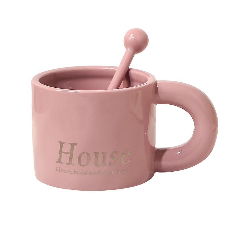 Simple Mug High Value Ceramic Water Cup Milk Cup Office Men's High End Exquisite Coffee Cup for Girls