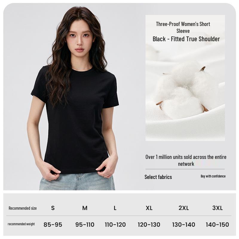 2026 Women's Waterproof, Stain-Resistant Short-Sleeve T-Shirt | Summer Lightweight Plain Round Neck Base Layer