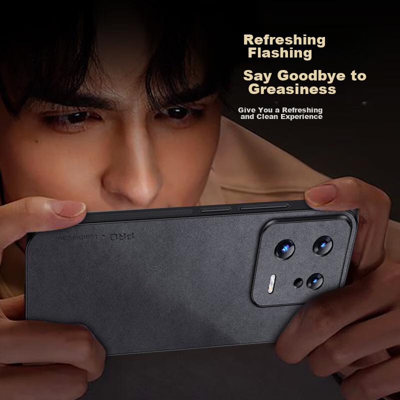 Xiaomi 13 Phone Case, Mi 13 Protective Cover, Shockproof, Full Lens Protection, Soft, Simple Luxury Silicone Outer Case, WoAnd Leather Case, Gray