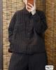 Women's Casual Quilted Long Sleeve Jacket - Solid Color, Loose Fit, Thin Cotton, Linen Blend