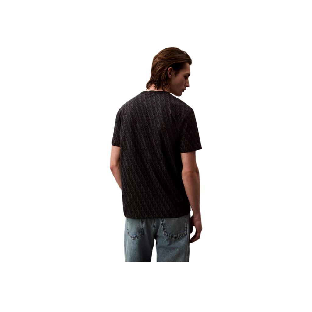 Calvin Klein Minimalist Comfortable Versatile Casual Printed Letter Short Sleeve T-Shirt Men Tops Black 40BC240-002