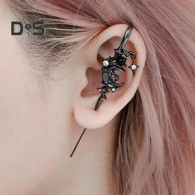 1 Paar Ohrnadeln Myth of The Moon Punk Rock Dark Style Individuelle Piercing-Ohrringe Stern Mond Ohrmanschetten Club Party Schmuck