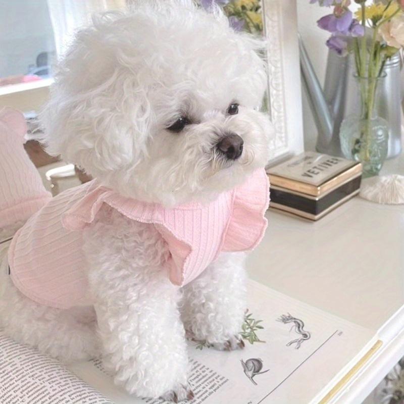 Adorable Dog Vest with Delicate Bowknot Teddy Clothes Summer Two-legged Pet Apparel Cat Clothes Breathable Dog Tank Top