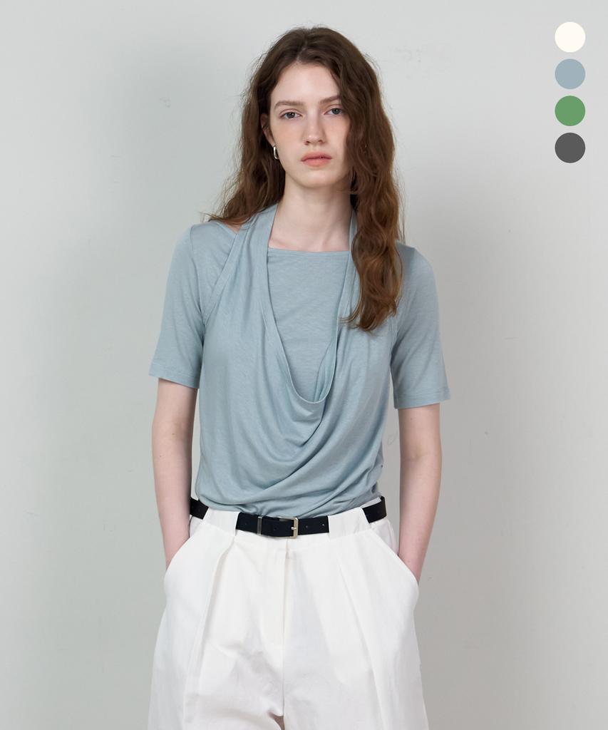 Seuleubi Drape Halterneck Tee_4 Color