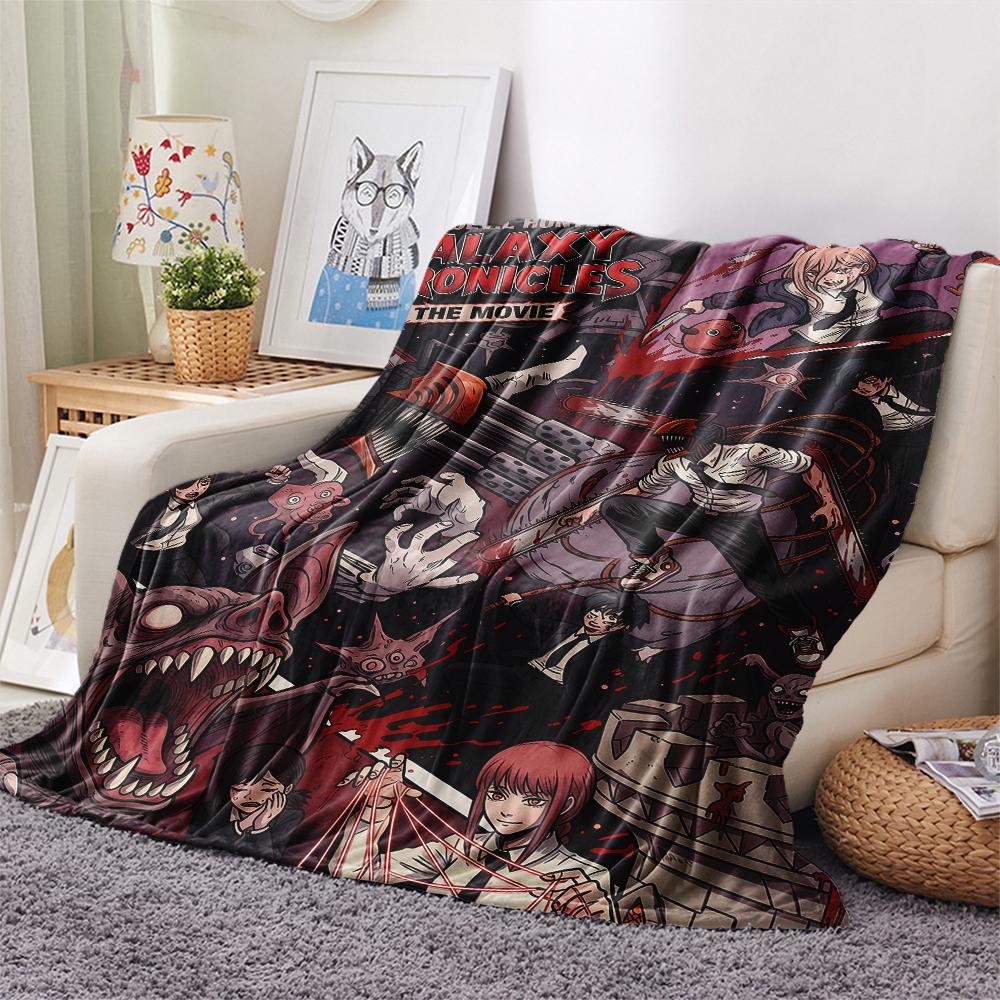 Chainsaw Man characterPrint Flannel Blanket, High quality Comfortable for All Seasons, Home Decor, Warmth and Comfort