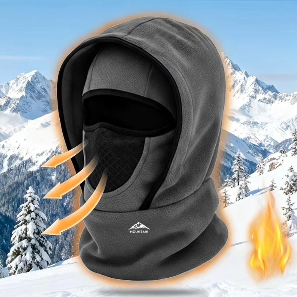 Waterproof Polar Fleece Balaclava Hat Thermal for Cold Weather Face Cover Cycling Skiing Face Neck Warmer Beanie Cap