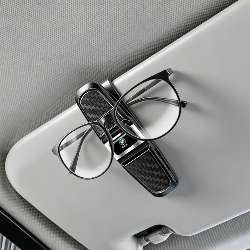 BBIP8 M Car Auto Sun Visor Glasses Box Universal Sunglasses Clip Card Ticket Emblem For BMW G80 G07 G42 G14 G15 G16 E46 E90 F20 E60