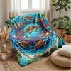 Ocean Turtle Journey Theme blanket Lightweight Warm Flannel Blanket Decorative Throw Blanket for Home Decoration