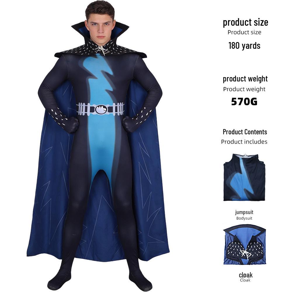 Super Bad Guy Mike Mai Superman Cosplay Jumpsuit Set for Halloween or Stage