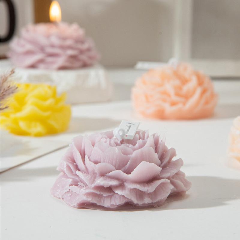 Peony Scented Candle Mother's Day Fragrance Souvenir Simulation Flower Shape Candle Ornaments