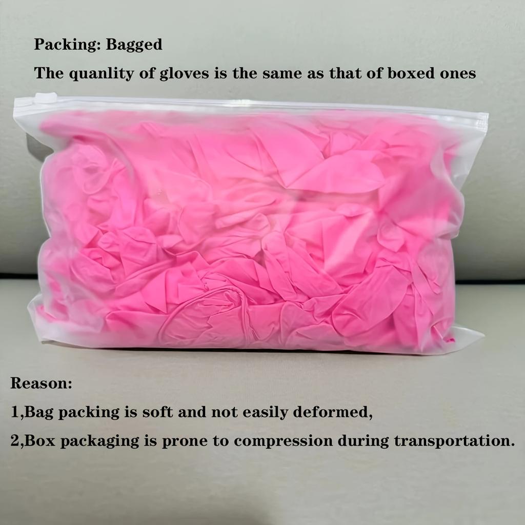 30/50/100pcs Deep Pink Disposable Nitrile Gloves, Latex Free & Dust-free, S/M/L Sizes, for Home Cleaning, Pet Care, Hair Dyeing & Kitchen Use