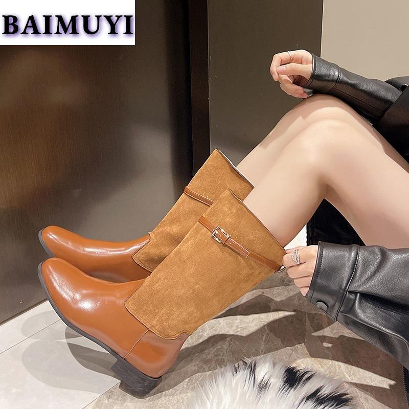Dame Chelsea Høye Støvletter Chunky Sko Vinter Merke 2025 Designer Ny Trend Midt-legg Snøstøvler Mote Casual Retro Botas Mujer