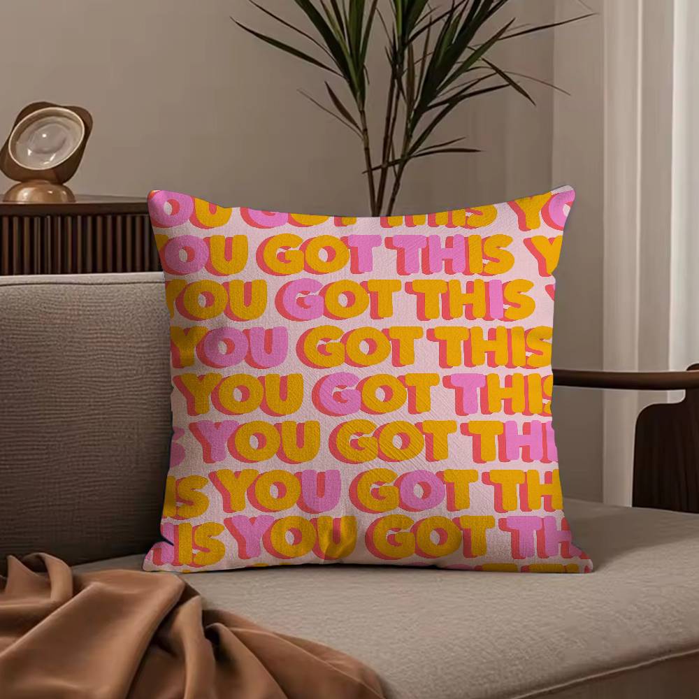 S-Simple E-English Letters Pillow Case Null