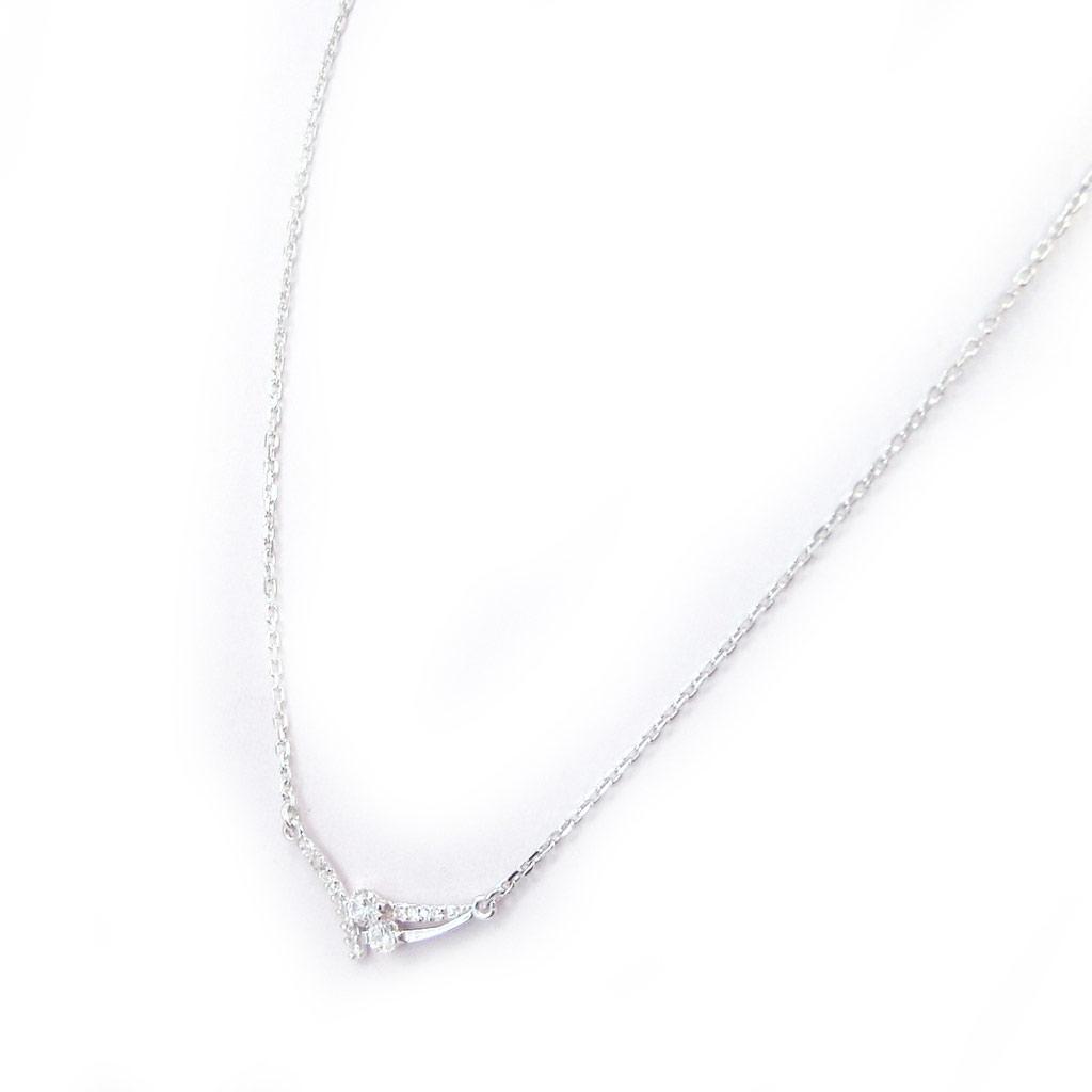 Altesse [G2218] - White 'Scarlett' Silver Necklace