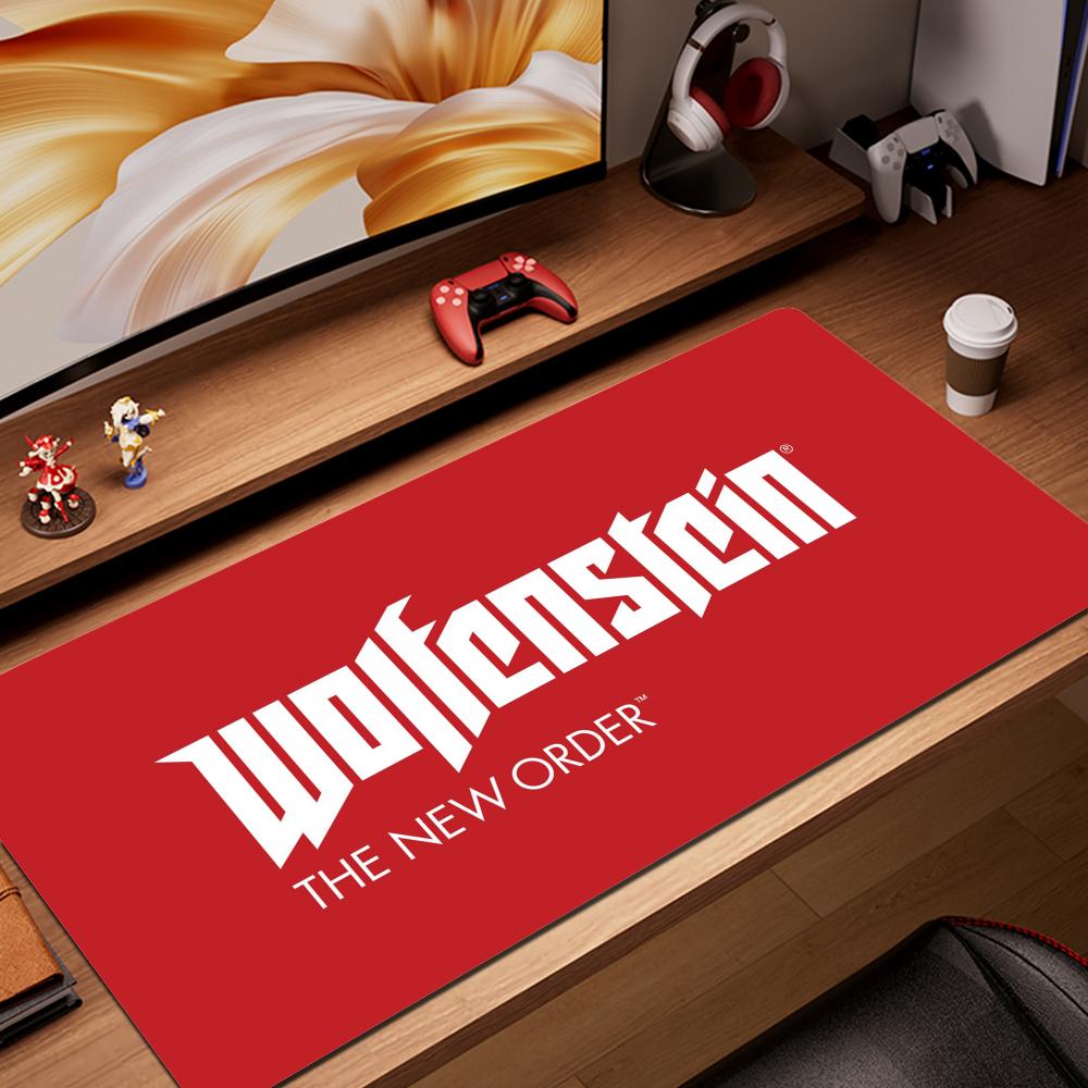 HYBXAXC Mouse Pad Wolfenstein Mousepad Large Keyboard Desk Mat Gaming Mouse Pad LockEdge Non-slip Mat Keyboard Mousepad 90x40