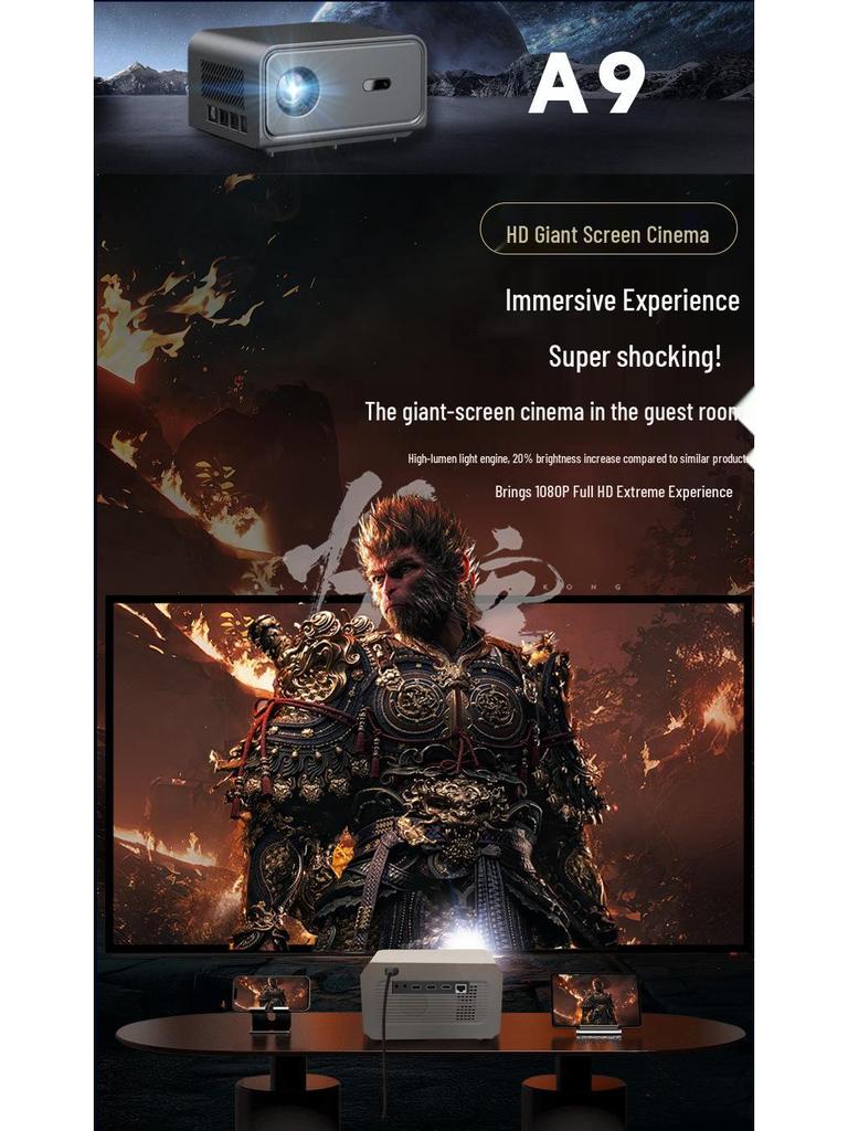 2025 Ultra HD 4K Projector for Home, Office & Hotel: Wall Projection Home Theater