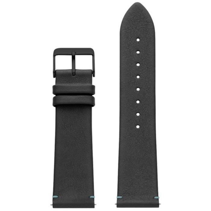 Bracelet montre mixte WATX&COLORS CRUSH - Noir - Cuir et acier inoxydable