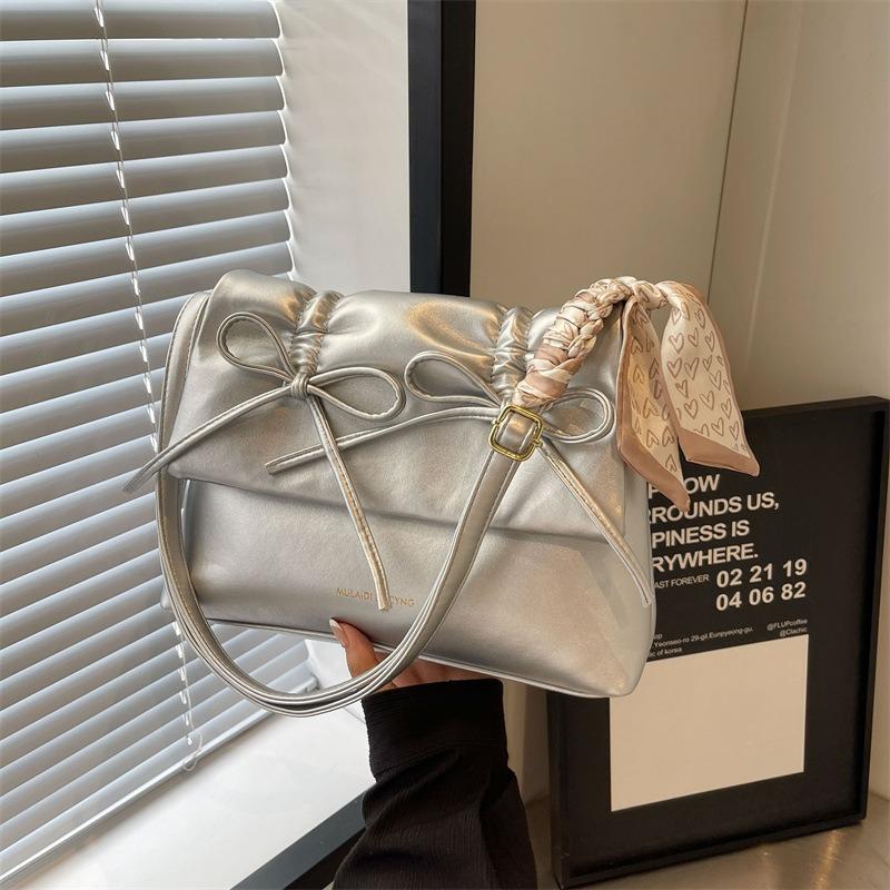 Ballet Style Bow Underarm Bag Women's New Large-capacity Messenger Bag Commuter Tote Bag
