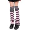 Punk Styles Japanese Harajuku Knitted Striped Flared Leg Warmers and Thigh High Long Socks Set for Women Teen Streetwear