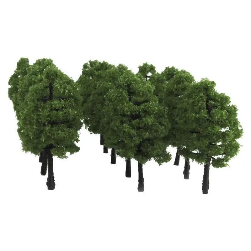 20pcs 1/100 Model Trees Artificial Tree Train Railroad Scenery Architecture Tree Park Scenery Miniature Tree Landscape Decor