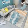 WTEMPO Feather Print Carpet Living Room Large Area Anti-Slip Carpet Bedroom Room Bedside Blanket Home