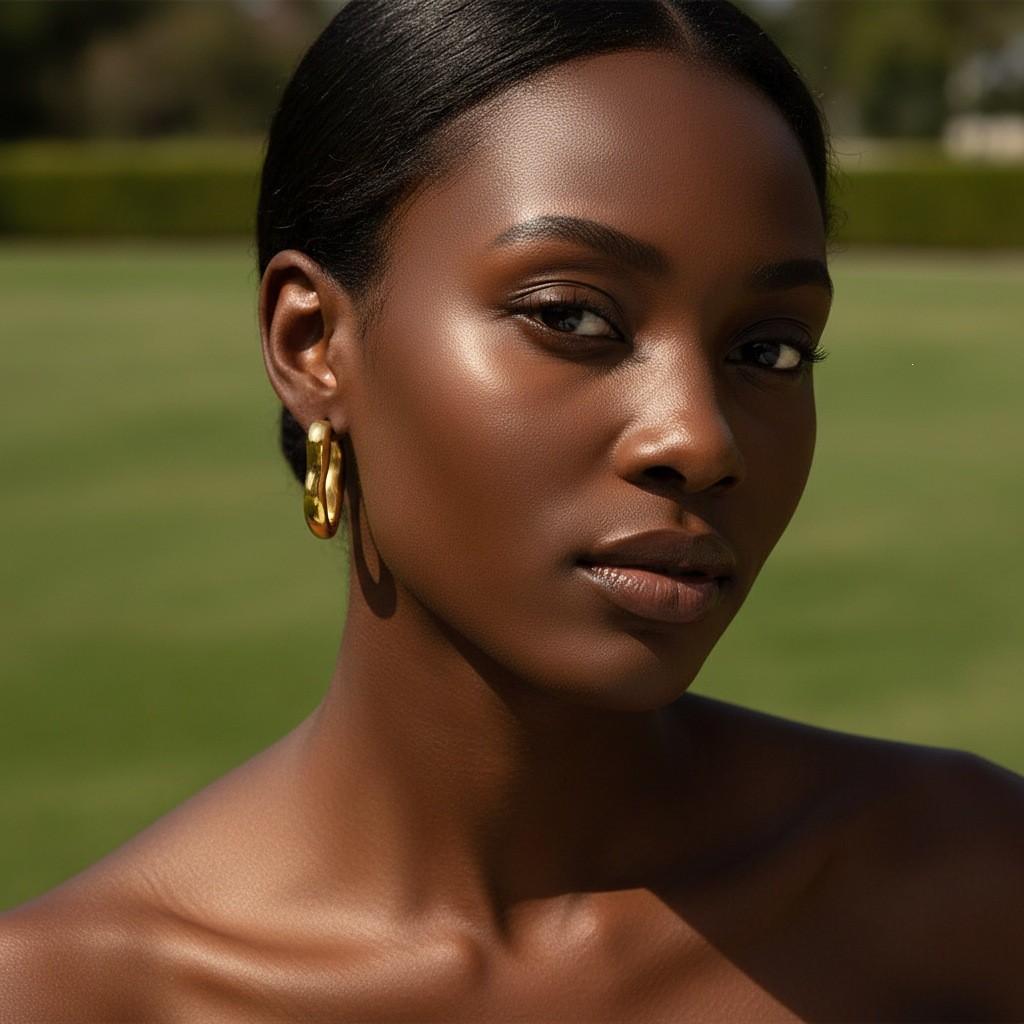 Orecchini Geometrici Minimalisti in Acciaio Inossidabile Placcati Oro per Donna