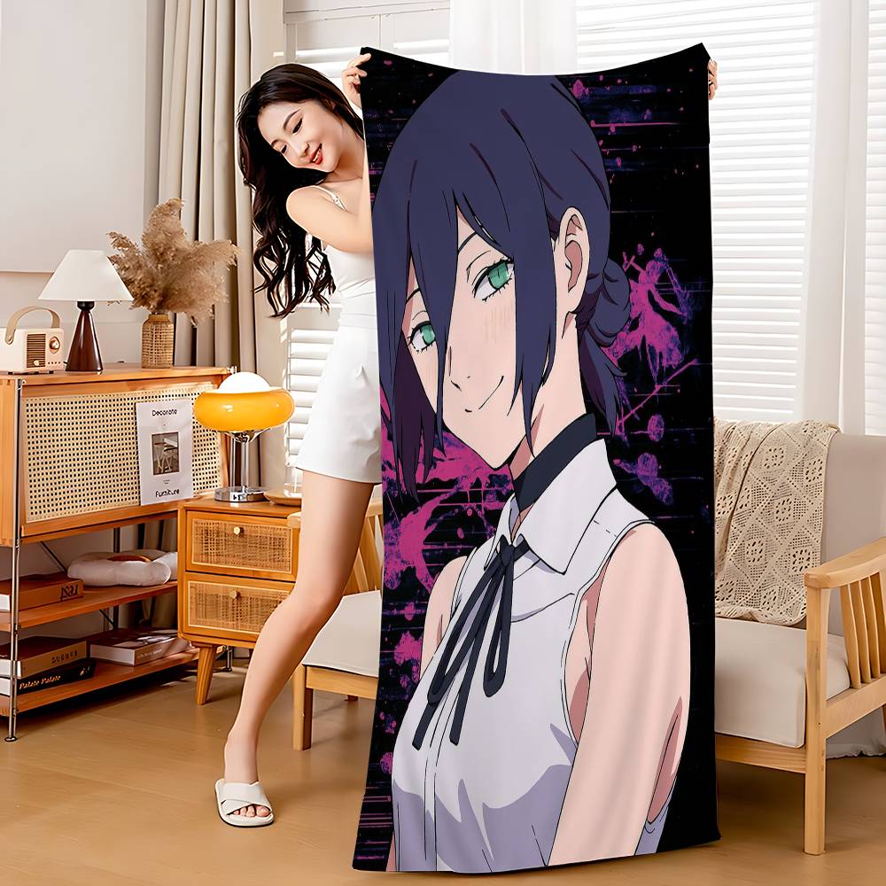 

Anime Girl Reze Microfiber Blanket Quick Drying Beach Towels Oversized Printing Super Absorbent Pool Towel Blanket W40*H60(CM)