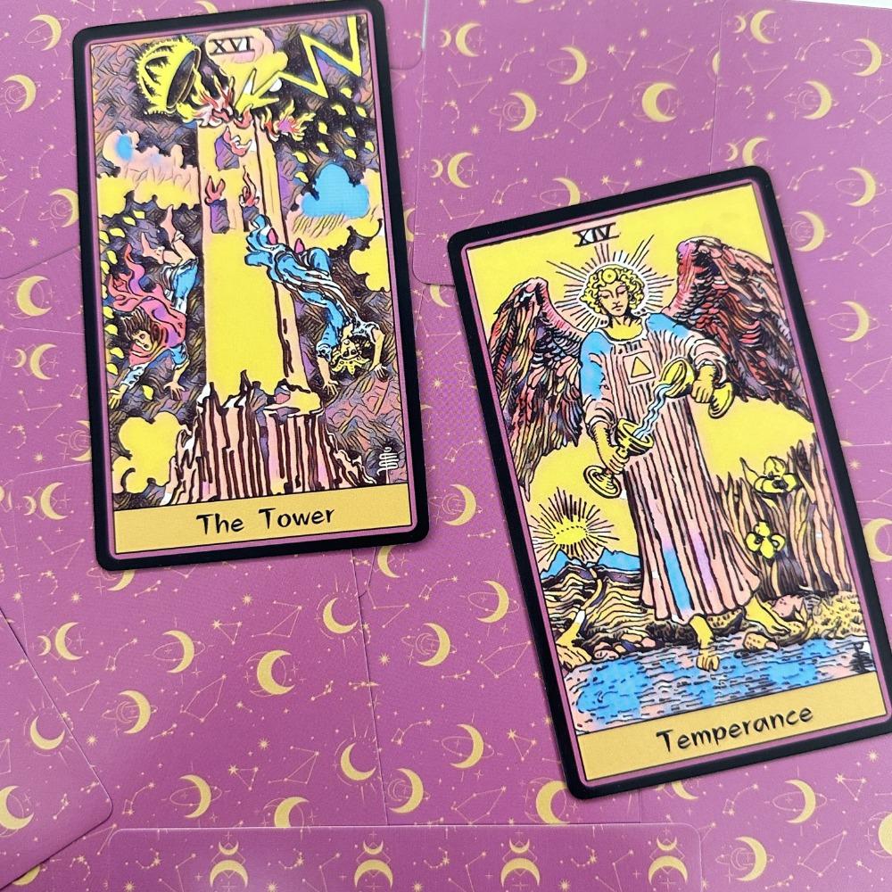 12*7cm Pop Design Tarot Deck In Sliding Rigid Gift Box 78 Pcs Tarot Cards with Guidebook and Drawstring Pouch
