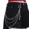 Versatile Multi Tiered Star Pants Chain Alloy Body Jewelry With Secure Closure For Trendy Outfit Pairing