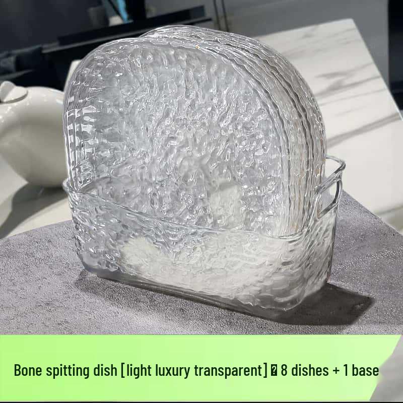 Water Ripple Bone Spit Plate - Plastic Table Dish for Fruit, Snacks, and Dried Fruit