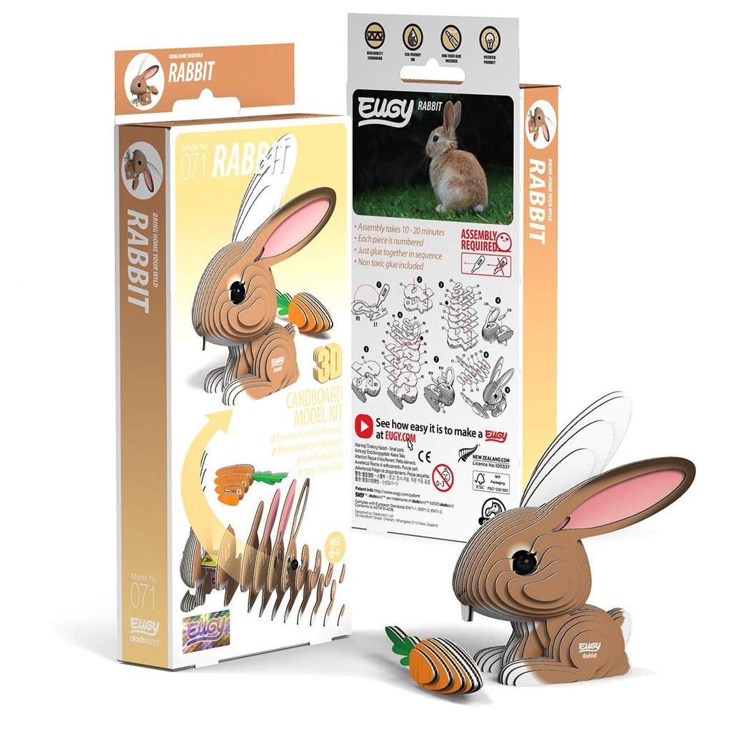 EUGY Rabbit Paper 3D Puzzle - A Fun Educational Toy for Elementary School Boys and Girls, As Well As Adults, Making It a Great Gift.
