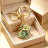 Vintage Jade Orchid Spirit Snake Light Luxury Keychain Pendant Elegant Snake Pendant Necklace For Girlfriend Jewelry Gift