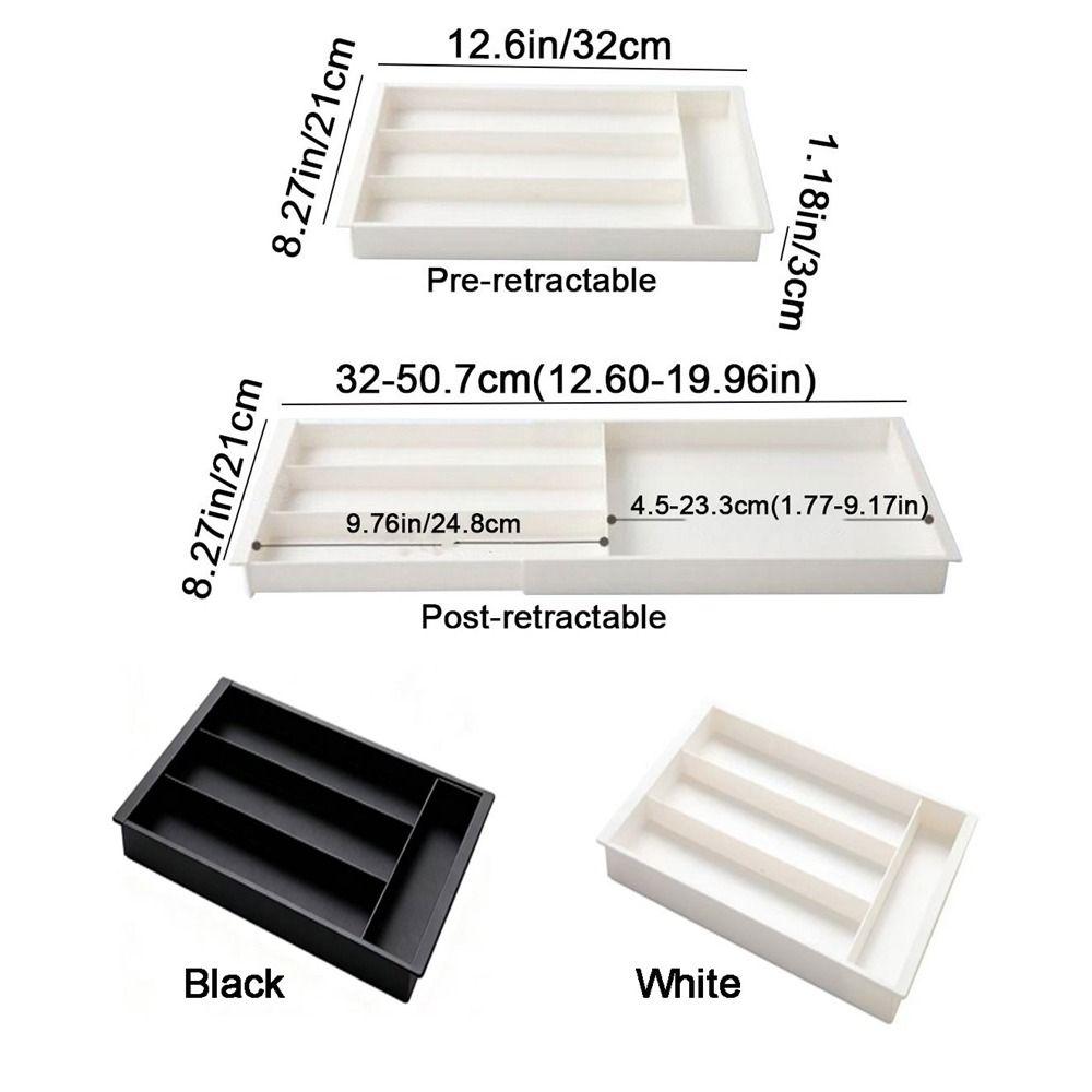 Space Saving Adjustable Flatware Tray Plastic Silverware Drawer Organizer Utensil Tray  Bedroom