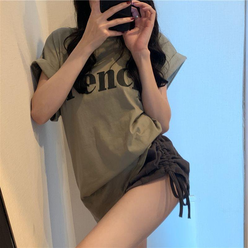 Loose Short-sleeved T-shirt Women's Summer Design Sense Chic Retro Letter Printed Top