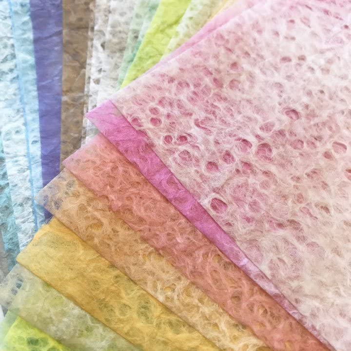 Horindo Vermicelli Dyed Washi Paper 20 Colors x 1 20cm x 30cm Set, Sheet,