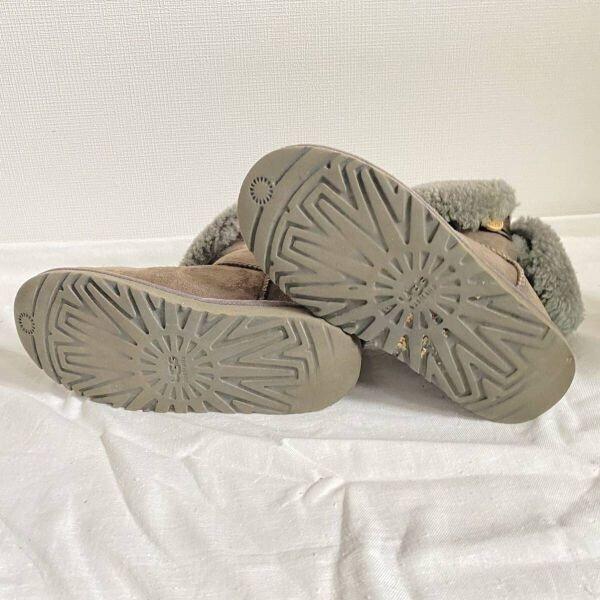 UGG 24.0 Lammfellstiefel 2-Wege Kurz Grau Beige Damen(GEBRAUCHT)